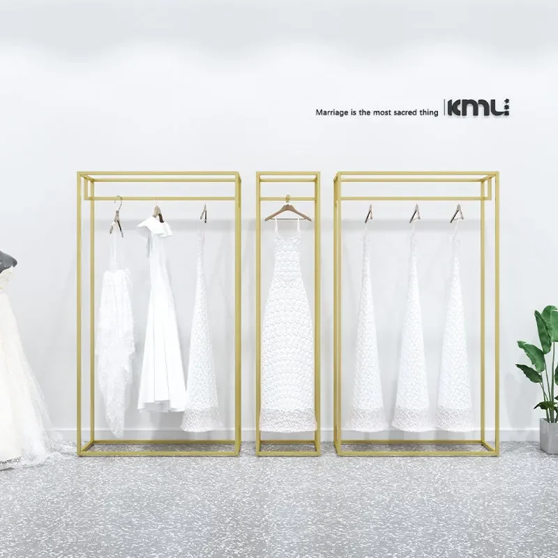 

HangerWedding Dress Rack Floor-to-ceiling High-end Wedding Dress Store Display Rack Cheongsam Dress Hanger Golden Wedding Rack