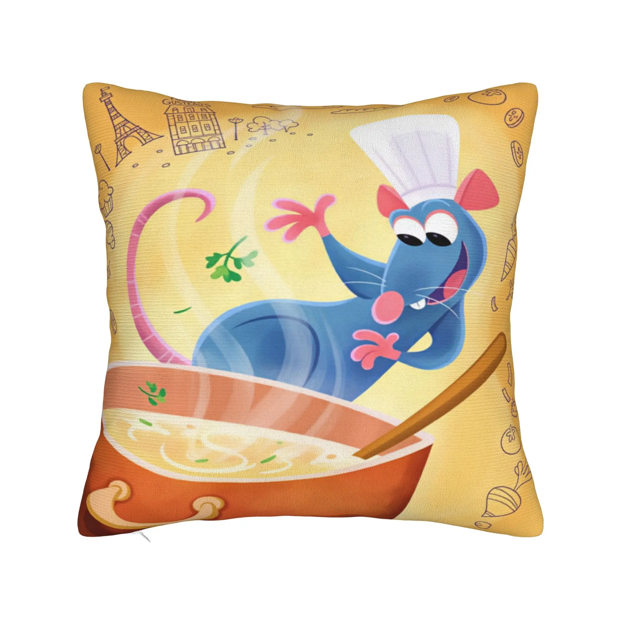 Ratatouille Pillow Case Anyone Can Cook  Graphic Pillow Cover Retro Trendy Pillowcases For Wedding Party Home Decor