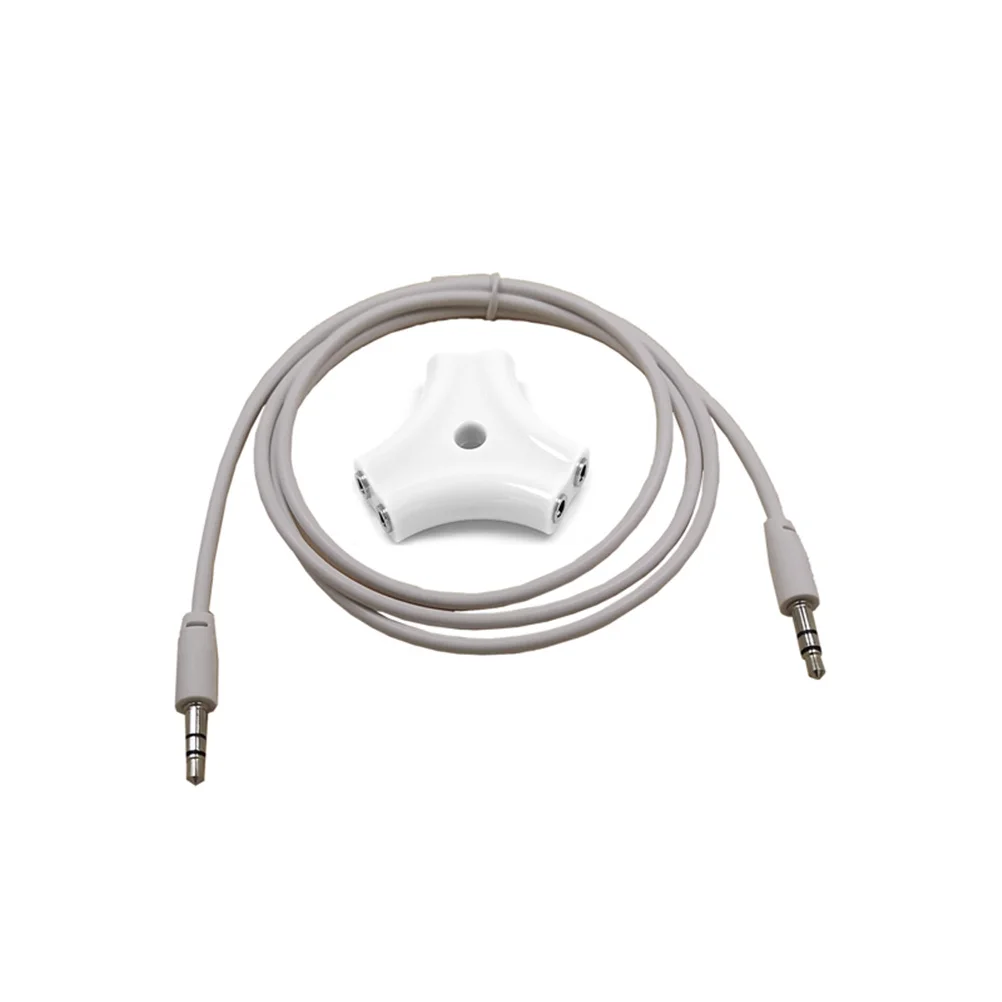 

1 to 5 Way 3.5mm Headphone Splitter Adapter for Audio Signal Sharing with 1 Meter Stereo Cable White Multi-Device Connection