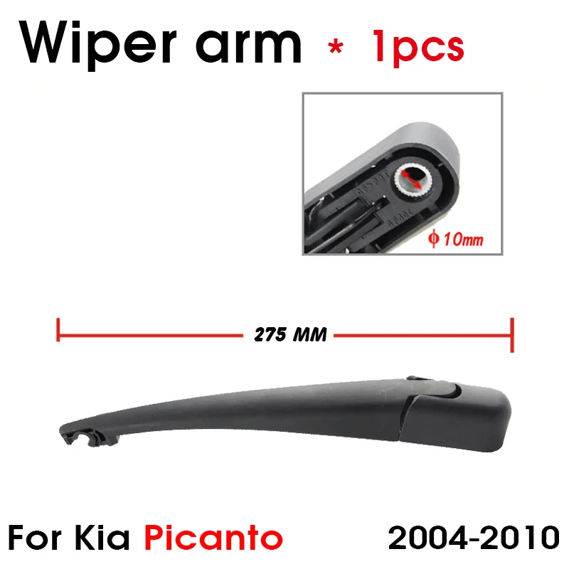 Car Wiper Blade For Kia Picanto 2004-2010 Rear Back Windshield Windscreen Rear Wiper 310mm+Arm 275mm Car Accessories