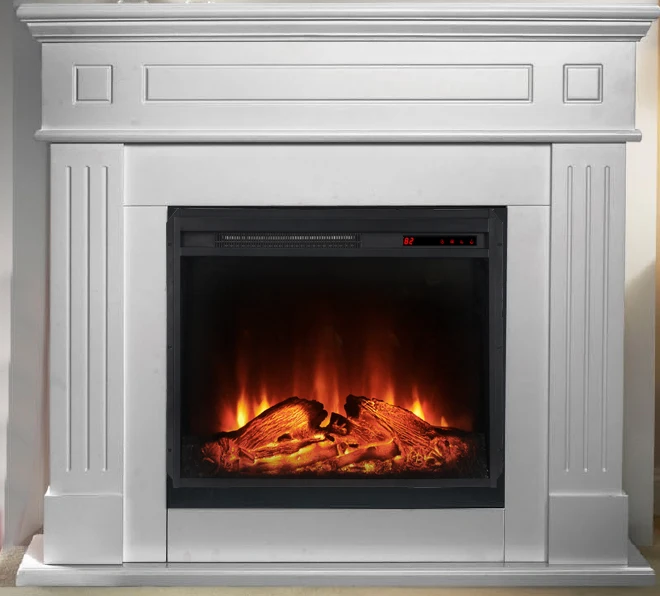 Cheap Price Realist Flame Effect Electric Fireplace Insert Adjustable Brightness Remote/App Controlled English French Hotel