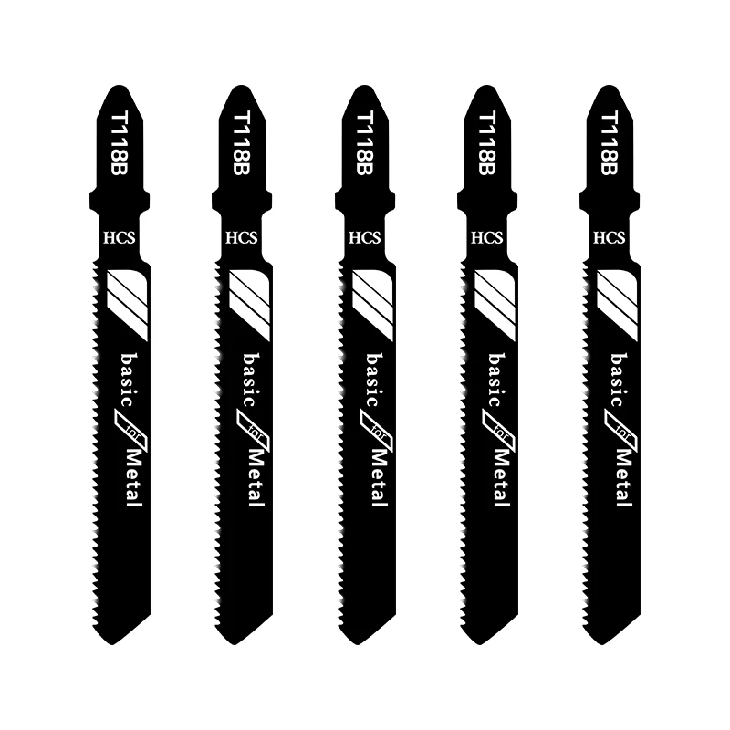 XCAN 5 Stück HCS Stichsägeblätter T118B 76 mm Stichsägeblätter aus Kohlenstoffstahl mit T-Schaft für Holzschneidwerkzeuge