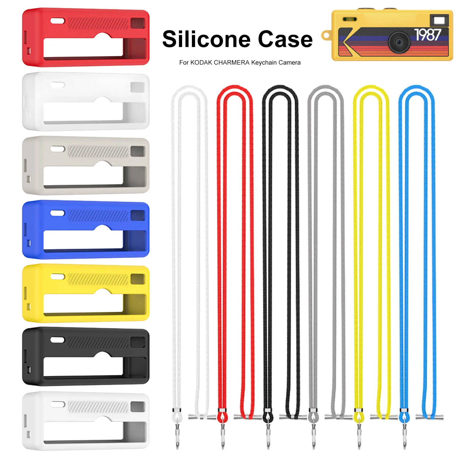 Soft Silicone Protective Case Fit for Kodak CHARMERA Keychain Digital Camera Travel Carrying Case Scratch-Resistant