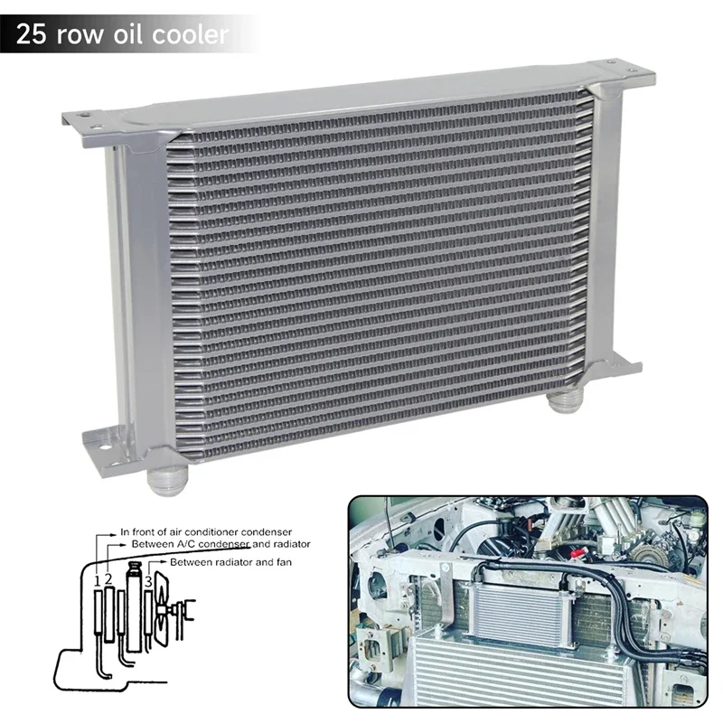 Aluminum Oil Cooler 25 Row AN10 248MM 7/8