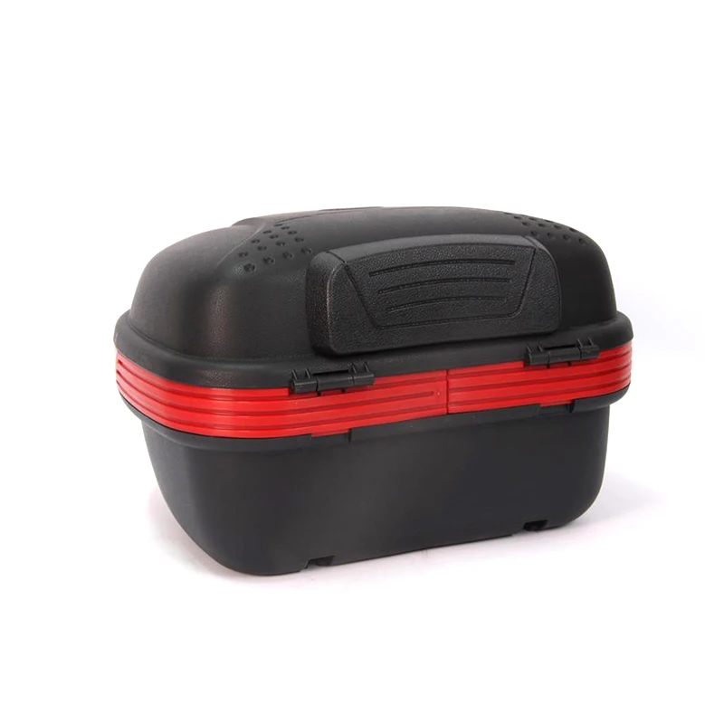 29l Plastic Luxury Tail Box Motorcycle Trunk, Black Red Trunk For Motorcycle