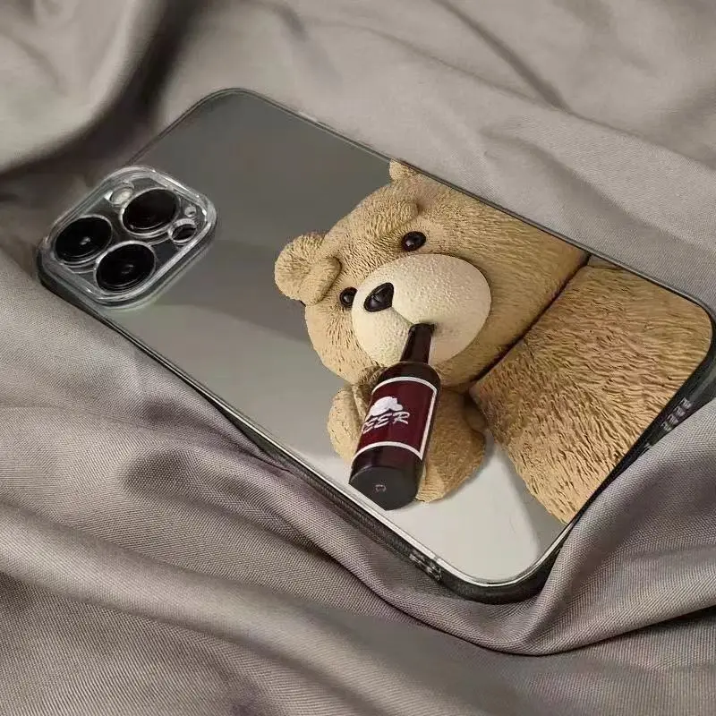 Drinking Bear Case For iPhone 13 Case Silicon For iPhone 11 12 13 Pro Max XR 7 8 11 Pro X XS Max Plus Mini Phone Cover