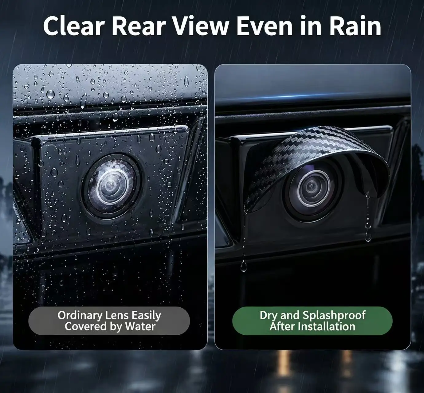 For Toyota CHR CHR CHR IZOA AX10 AX50 New Carbon Fiber Car Camera Rain Cover Waterproof Anti-Glare Reversing Camera Visor Shield