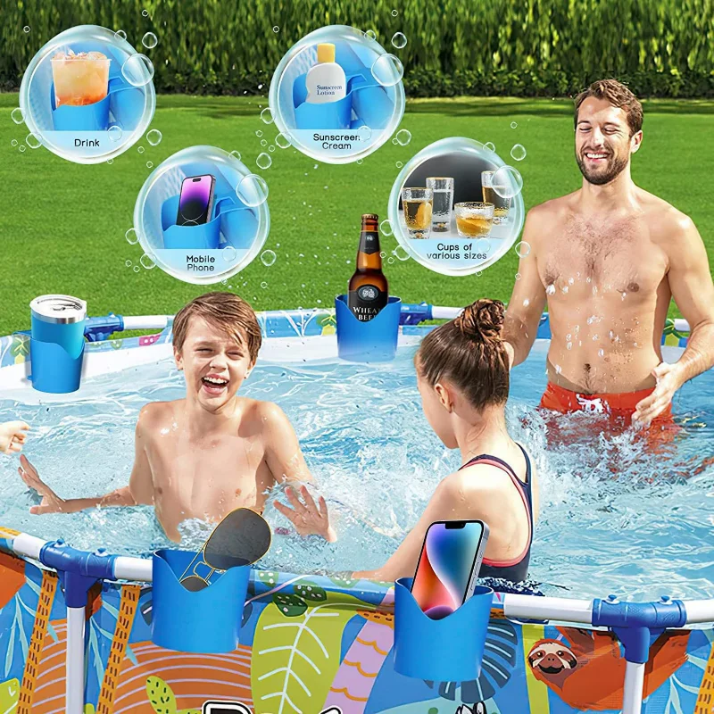 Poolside Cup Holder Pool Drink Beer Cup Holder Hand Sanitizer Rack Wine Rack Casual Food Seaside Bar