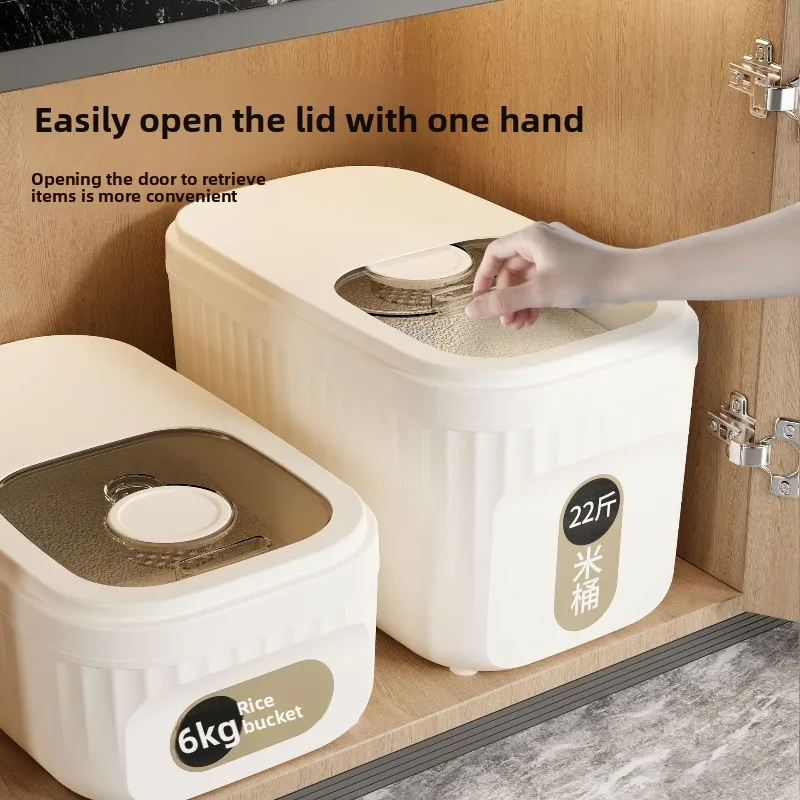 New Household Kitchen Rice Bucket Insect Proof Moisture Seal Flour Grain Multigrain Cat and Dog Storage Can Rice Tank Rice Box