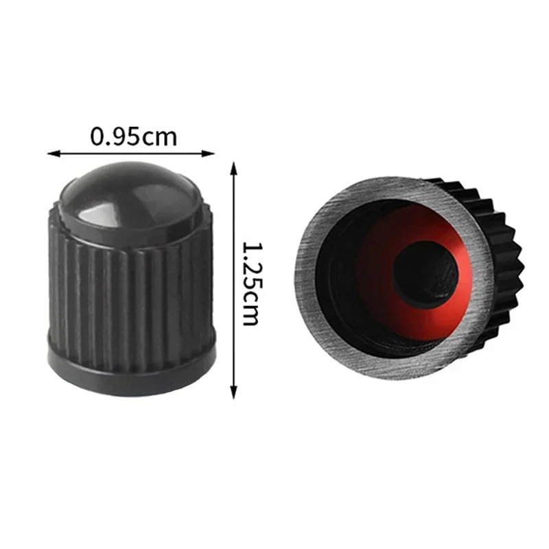 1000PCS Car Tire Valve Plastic Black Bike Tyre Valve Caps with O Rubber Ring Covers Dome Shape Dust Valve for Car Motorcycles