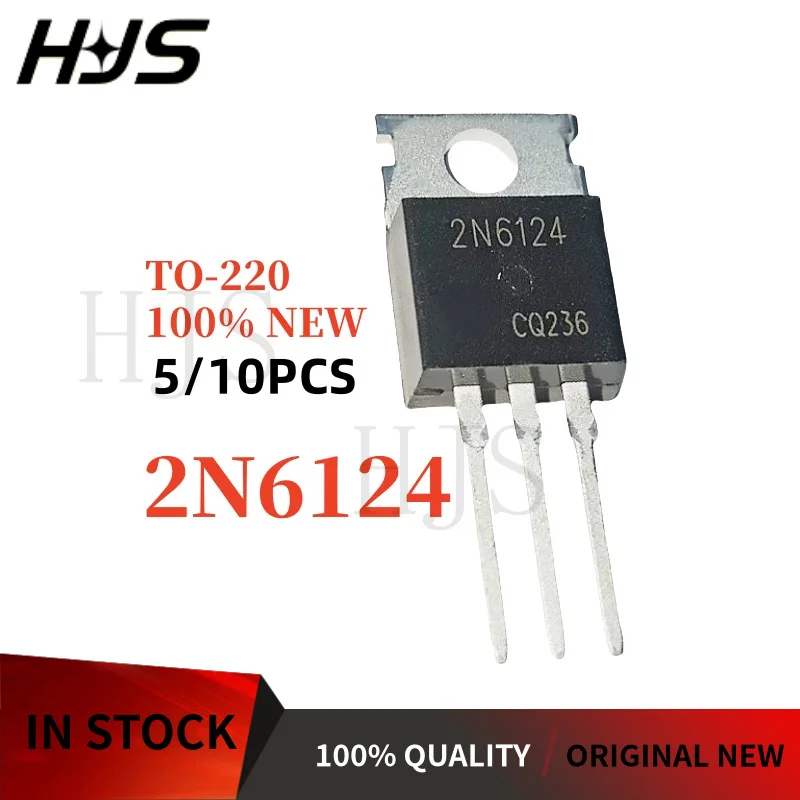 5 قطعة-10 قطعة 2N6124 TO-220 4A 80V PNP دارلينجتون الترانزستور للمحرك العلامة التجارية الجديدة في المخزون