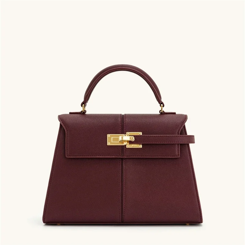 

New Women's Handbag Elise Designer Fashion Burgundy Handbag Large Square Crossbody Bag High-end Women's Bag