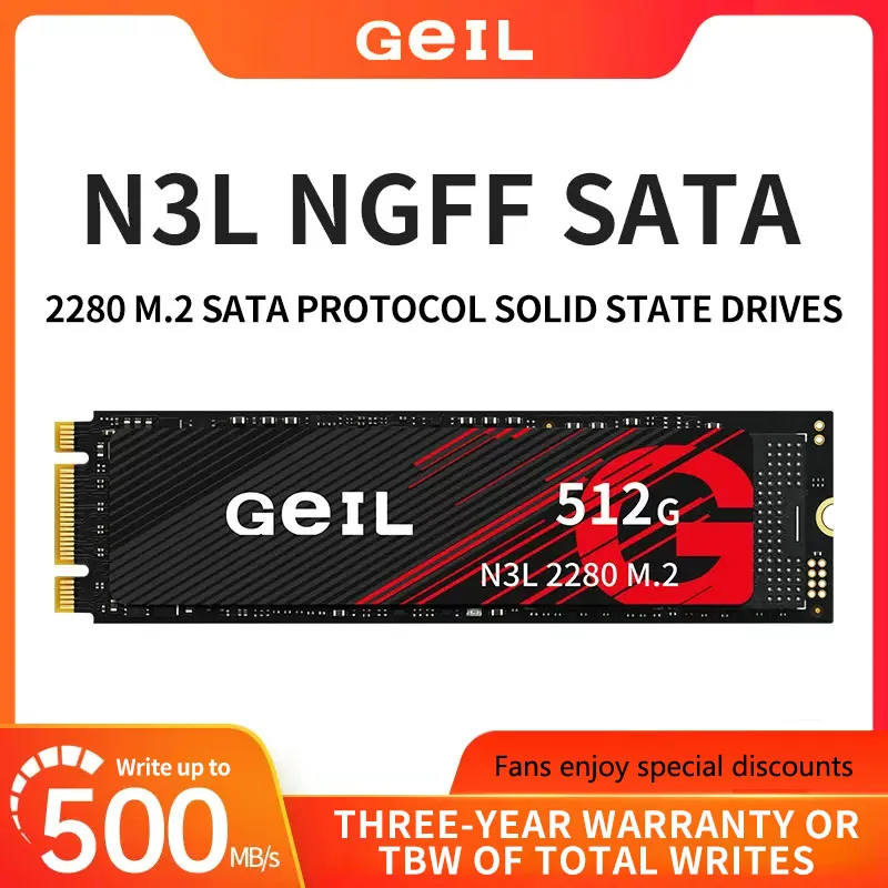 GeIL N3L الحالة الصلبة محرك 256GB 512GB 1 تيرا بايت 2 تيرا بايت الحالة الصلبة القرص NGFF 2280 M.2 SATA بروتوكول لأجهزة الكمبيوتر المحمول SSD