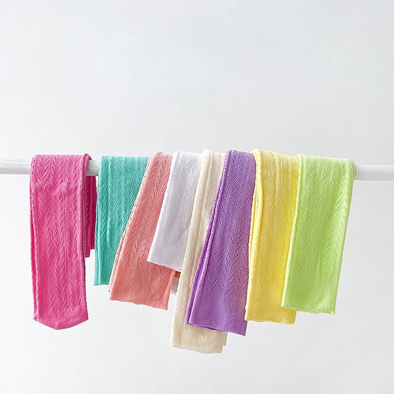 Polychromatic Geometry Ventilation Baby Child Long Anti-Pilling Fashion Stockings Kids Girl Thin Hollow-Out Over Knee High Socks