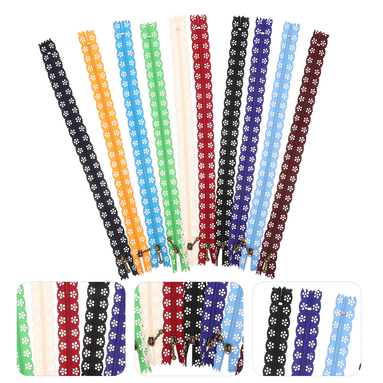 

30Pcs Closed End Lace Zippers DIY Sewing Material Durable Decorative Zipper for Crafts Clothes Zippers for Sewing