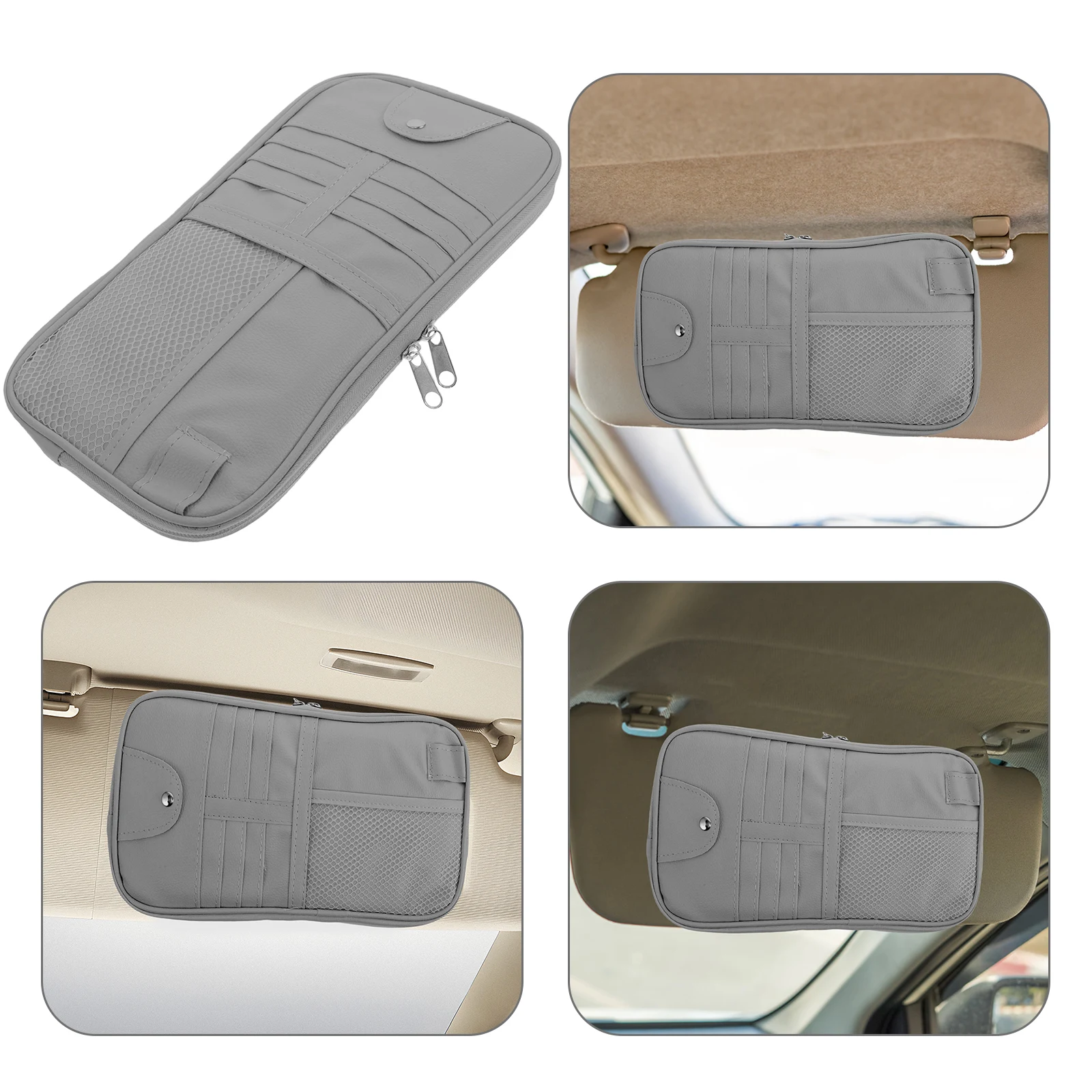 

Visor Storage Bag Glasses Case Organizer Large Capacity Pouch Compact Design Sunglasses Visor Clip Card Holder