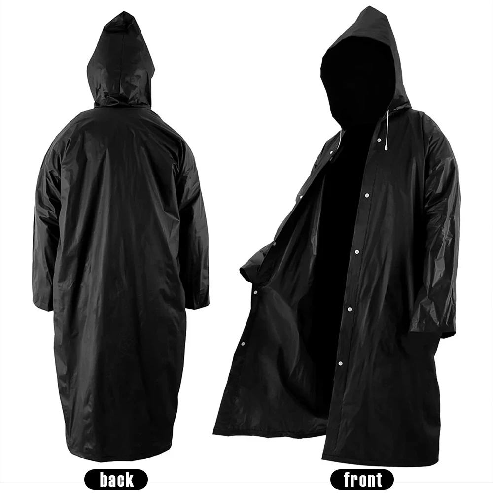 1/2/3Pcs Raincoat EVA Fashion Adult Waterproof Long Raincoat Reusable Adult Windproof Rain Poncho with Adjustable Hood and Arms