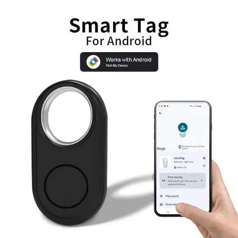GPS Tracker for Samsung Xiaomi Android Work with Google Find Hub Bluetooth Locator Finder Global Positioning Anti-lost Smart Tag
