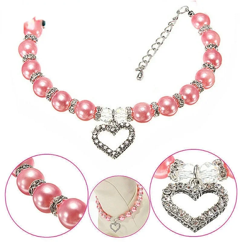 Cat Collar  Beauty Rhinestones Love Puppy Pet Dog Cat Collar Necklace Accessories Cat Accessories Pet Cat Collar Gato