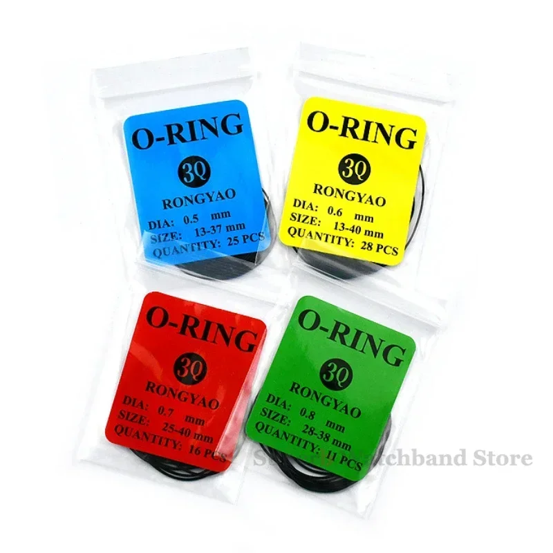 Uhrendichtung, Fett, Uhrengehäuse, Gummi, wasserdicht, O-Ring-Dichtung, 0,5/0,6 mm, ölbeständiges Uhrenreparaturwerkzeug, 1 Box für Uhrmacher