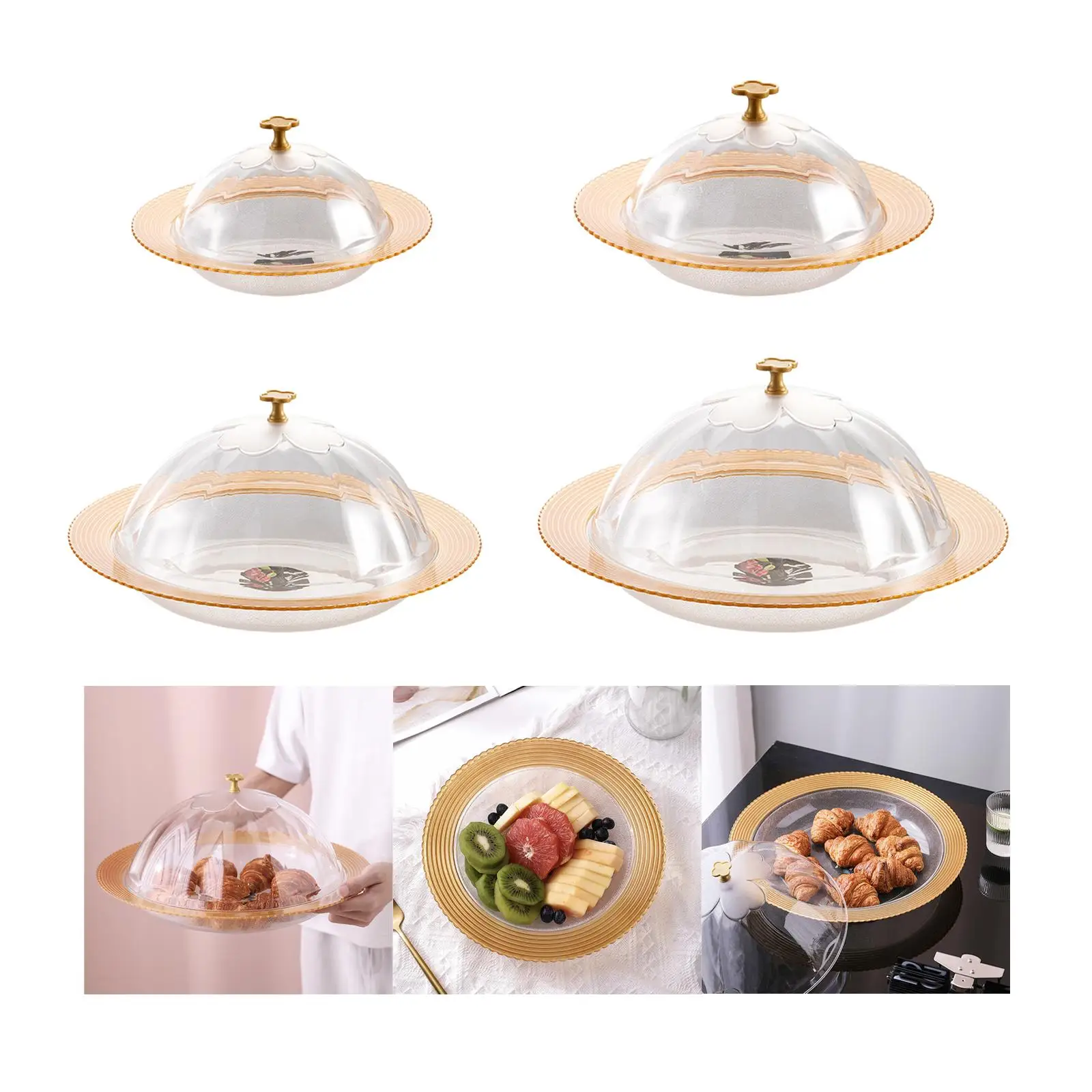 Bandeja de servir com tampa Bandeja de sobremesa Versátil Transparente Bancada moderna