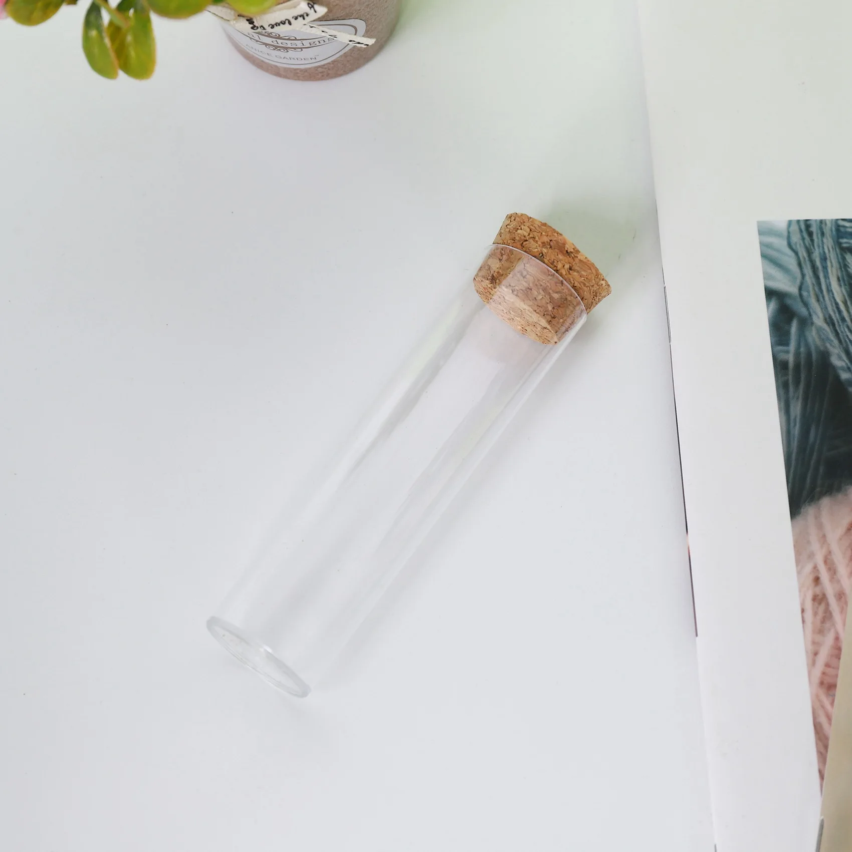 Delicate Texture-150Pcs/Pack 25X95mm Flat Bottom Tea Plastic Test Tube Drosophila Vials Culture Tube With Cork Stoppers