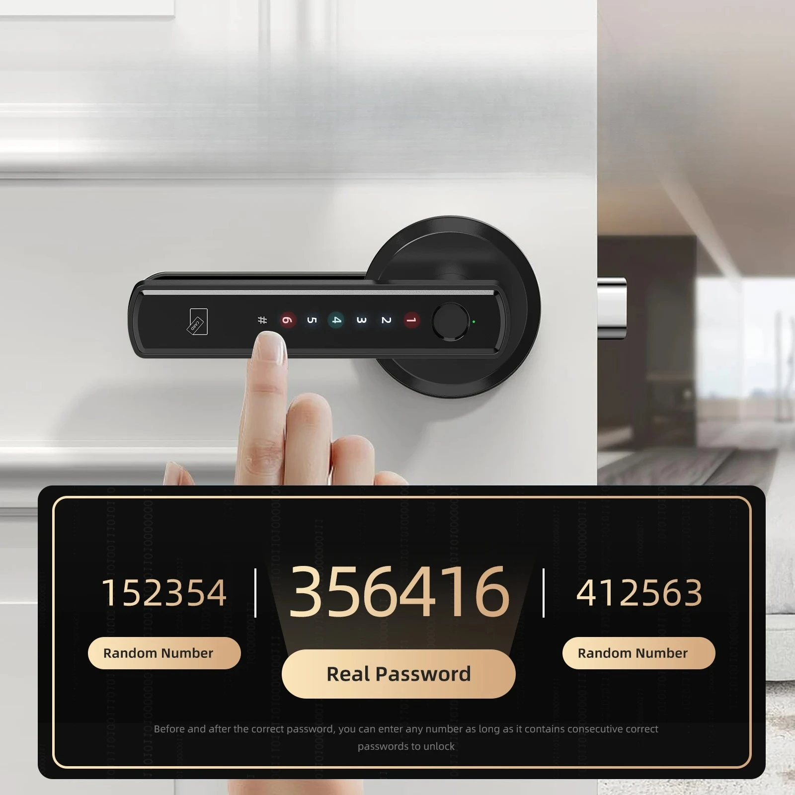 Smart Lock Fingerprint Door Lock App Control TYPE-C Interface Passcode Unlock Electronic Touchscreen Keypad