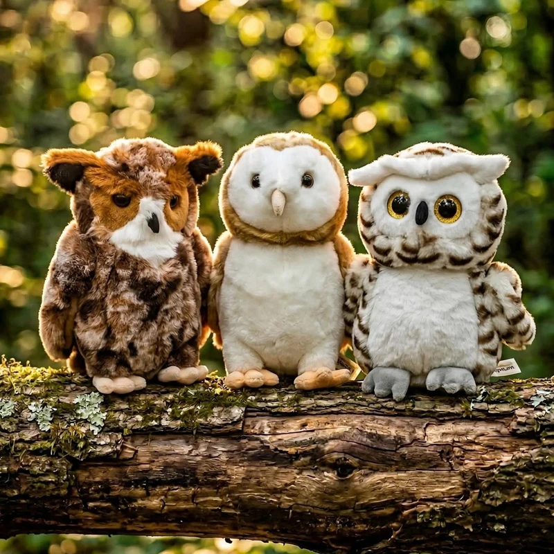 

Плюшевые игрушки-имитации с большими глазами: милые снежные совы, мягкие плюшевые птицы, реалистичные плюшевые животные, мягкие куклы, подарки для детей на день рождения