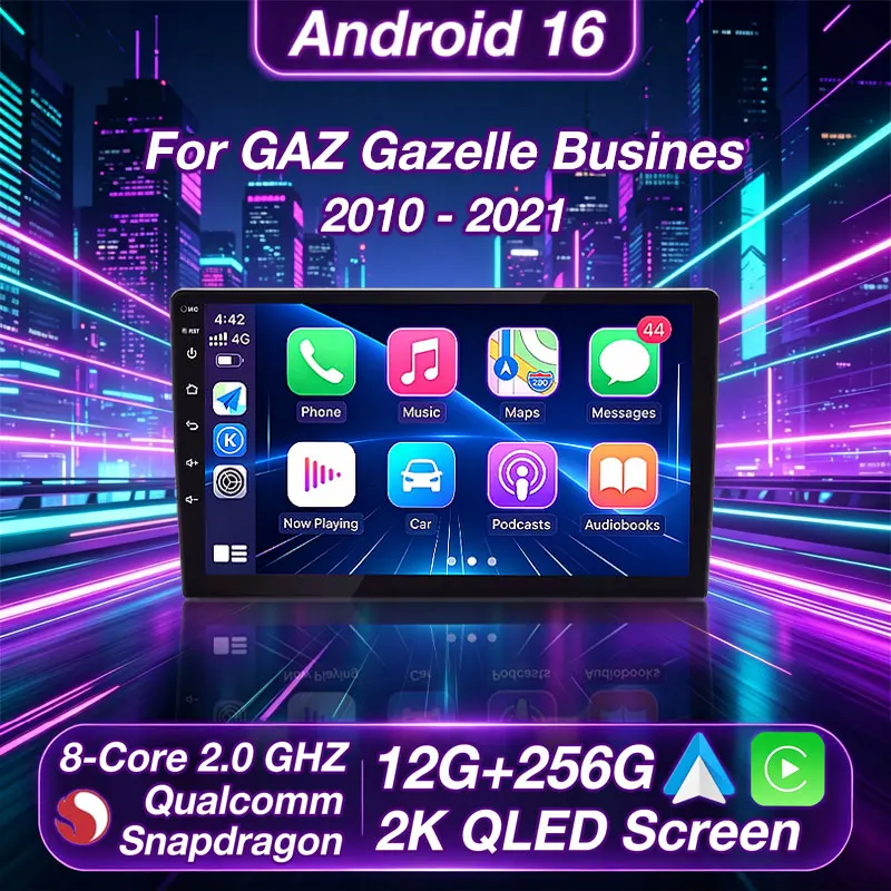 Android 16 Car Radio For GAZ Gazelle Busines 2010 - 2021 Navigation Carplay Multimedia Vide Player 2din Stereo Speaker Head Unit