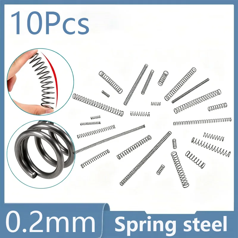 10pcs/Lot 0.2mm Micro Small Compression Spring Length 5mm/15mm/20mm/25mm/30mm/35mm/40mm/50mm OD 1.5/2/3/4mm