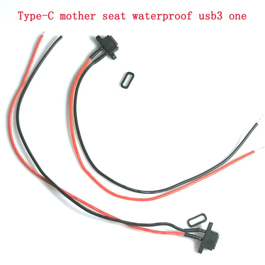 

2-10PCSType-C Waterproof Connector Welding Wire Female Socket Type C Port Charging Lnterface 2Pin