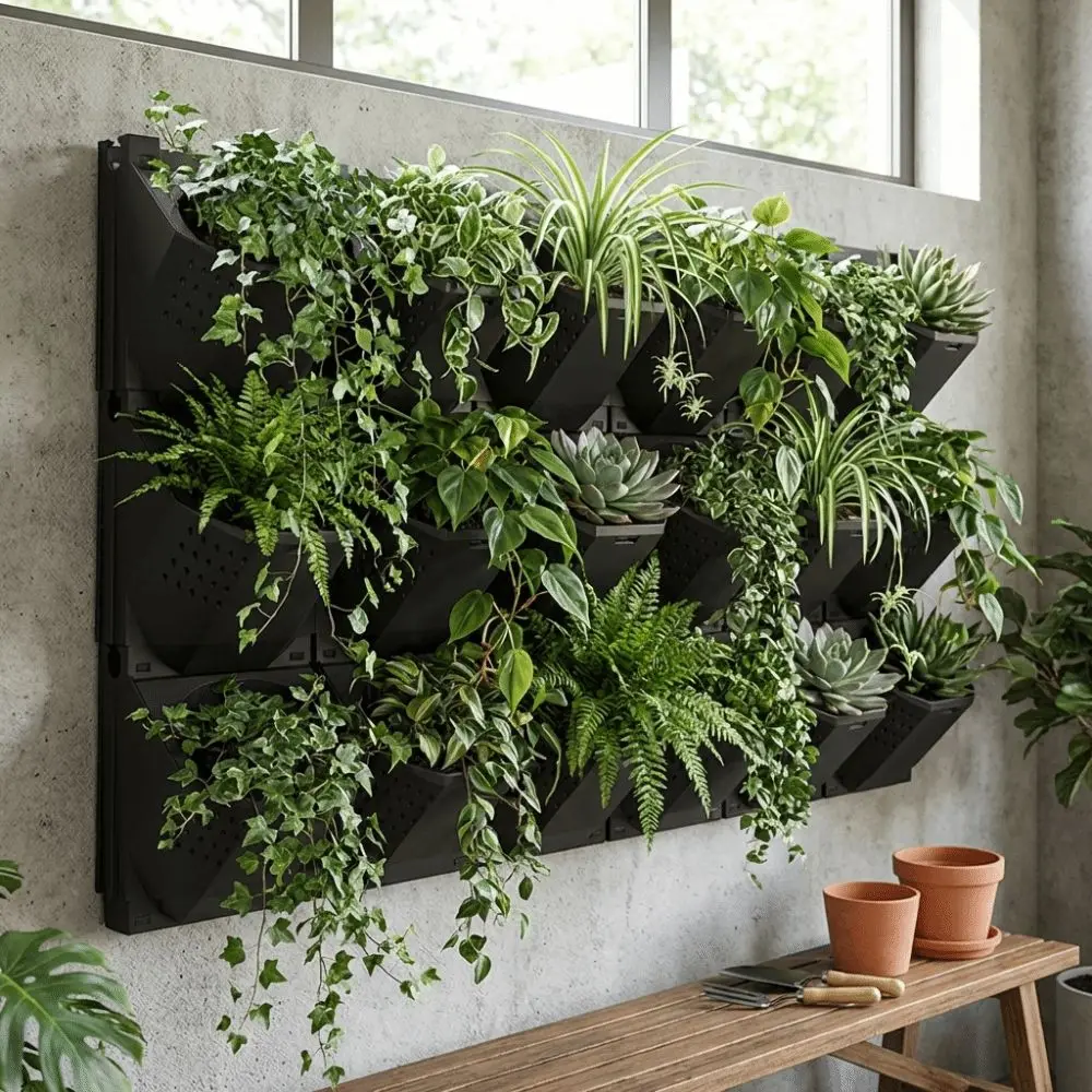 2/3 Holes Wall Flowerpot Plastic Stacked Plants Grow Container Flower Pot Container Wall Mounted Vertical Planter Living Room