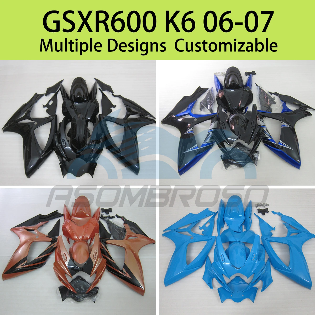 Suit GSXR600 GSXR750 06 07 100% Fit Fairings for SUZUKI GAXR 600 750 2006 2007 ABS Plastic Cowling Motorcycle Fairing Kit