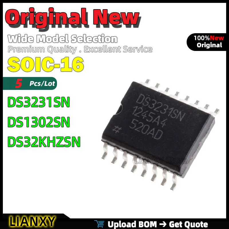 5pcs SOIC-16 DS3231SN DS1302SN DS32KHZSN Real-time clock New Original