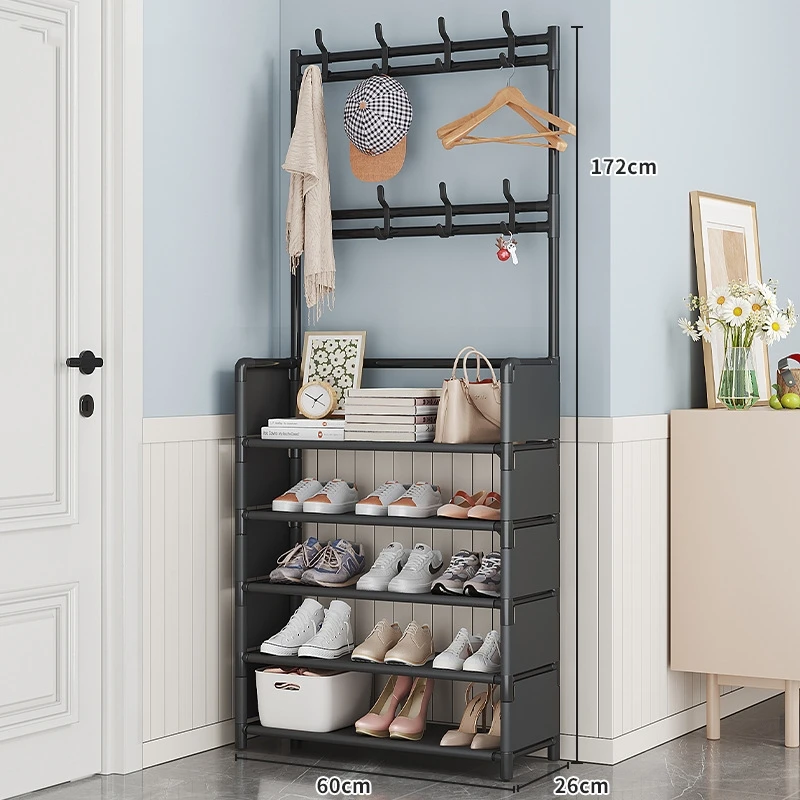 Imagem -06 - Simples Household Shoe Shelf Porta Cabides Indoor Storage Cabinet For Rental Habitação Hat Rack Vestuário Camada Camada Camada