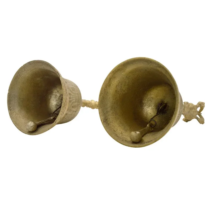 أجراس الطقوس النحاسية أجراس البوذية التبتية للعرافة ويكا فنغشوي بصوت عال دعوة التأمل جرس اليد إنذار الصلاة النحاس #2