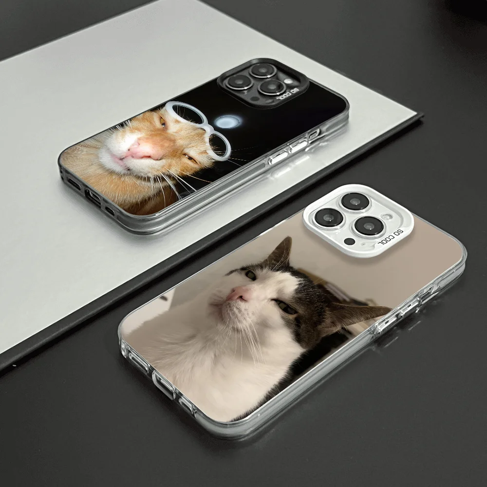 

Phone case FUNDA For Samsung S25 S24 S23 A07 A17 A06 4G 5G Protective IMD Color Cover Funny Emoticons cat meme