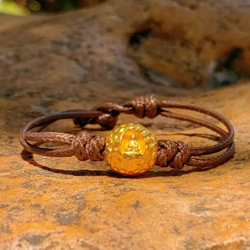 

Wuxiang Buddha Gold Buddha Good Lucky Bead Bracelet Boys Passepartout Hand Rope Women Beaded New Vintage Blessing Wealth Jewelry