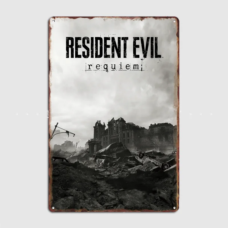 Resident Evil Requiem Poster Metal Sign Custom Bedroom Room Decor Home Wall Decor Posters Indoor Wall Decoration