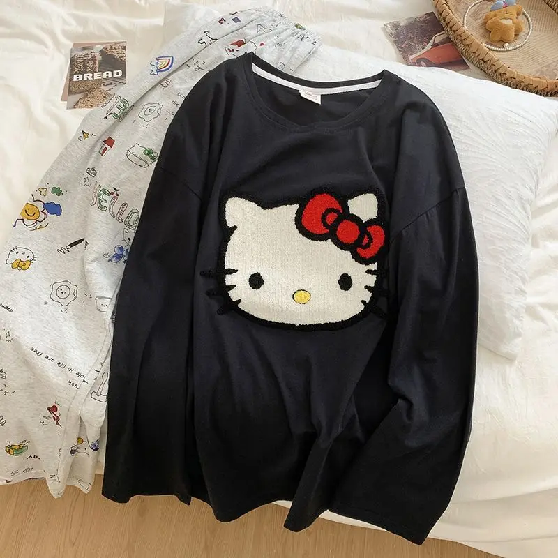 

Hello Kitty Women's 2025 Pure Cotton Pajama Set Fall Winter Long Sleeve Round Neck Cozy Home Loungewear