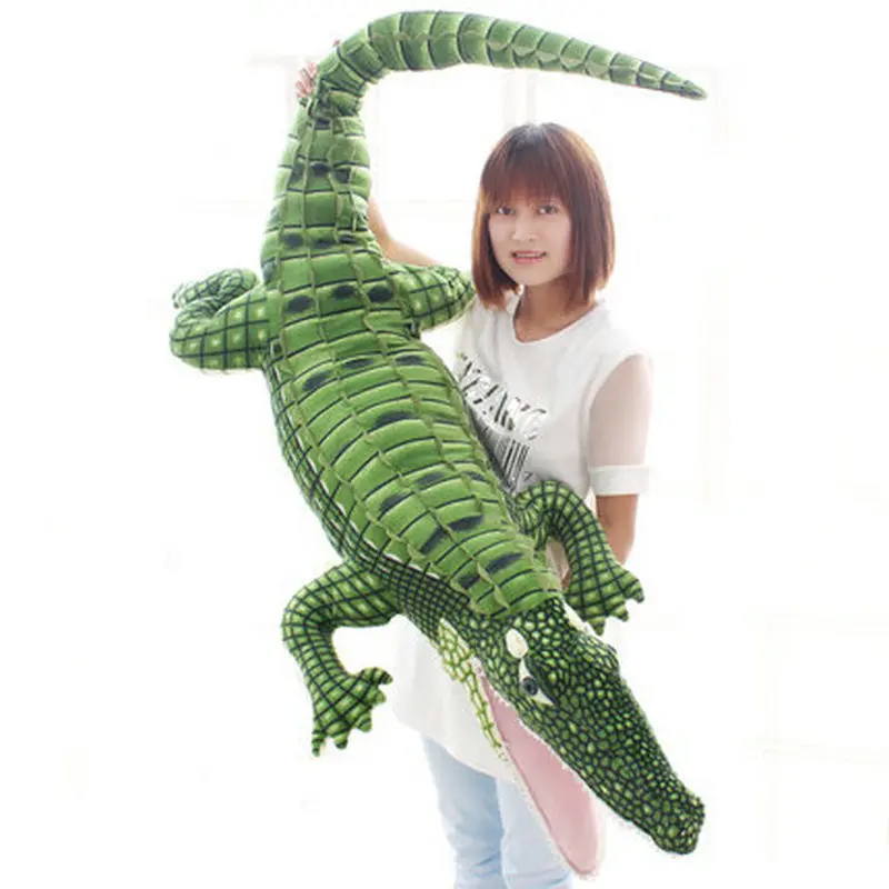 105-195cm simulação gigante crocodilo bonecas animais de pelúcia vida real jacaré brinquedo de pelúcia kawaii travesseiro presentes de natal