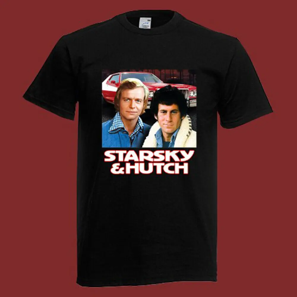 Starsky and Hutch Classic Movie Men's Black T-Shirt Size S-5XL