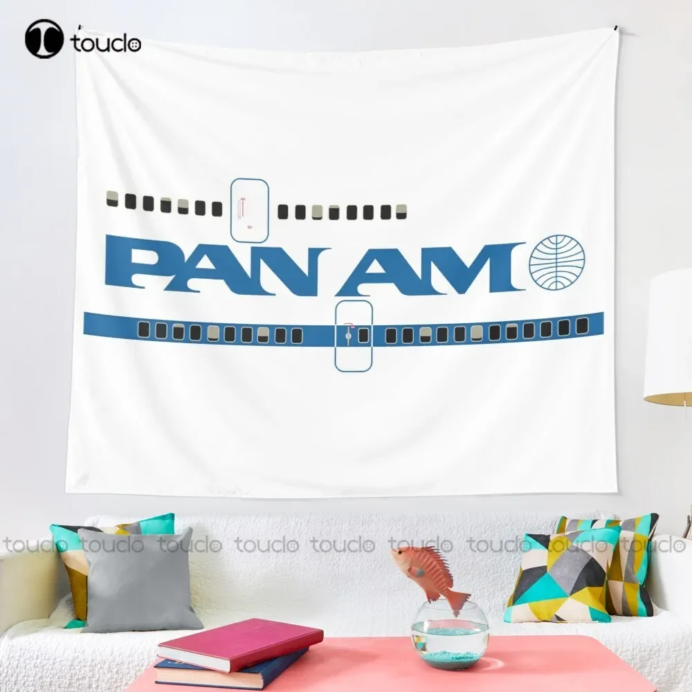 Pan Am 747-400 Interpretation With Refreshed Windows And Doors Tapestry Tapestry Online Store Custom Decoration Wall Hanging
