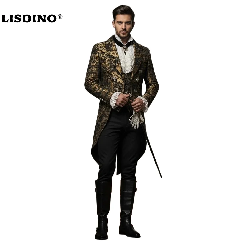 Manteau Steampunk de la Renaissance médiévale, manteau de smoking, robe fantaisie de Vampire pour homme, spectacle de carnaval d'halloween