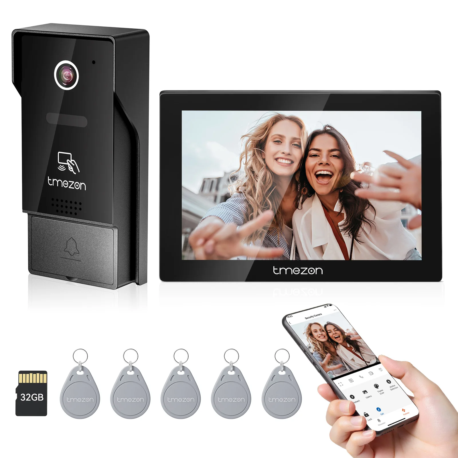 Sistema Citofono Video Digitale per Casa, Monitor Wireless WIFI da 7 Pollici, Videocamera Citofono 1080P, Sblocco con Scheda Tuya
