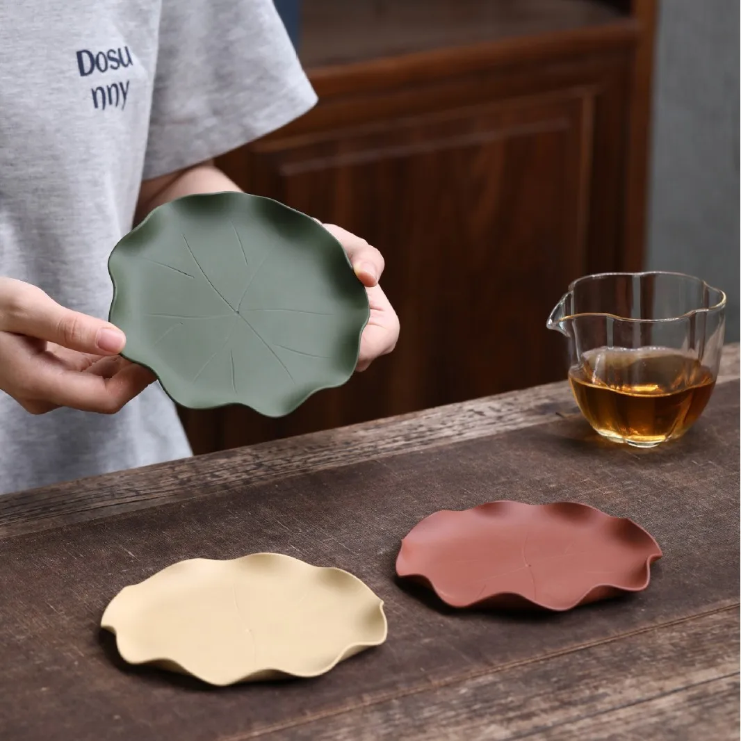 Yixing Lotus Leaf Coaster, Frog Cup Holder, Purple Clay Pet Mat, Pot Stand, Heat-Insulating Kung Fu Tea Set Accessories