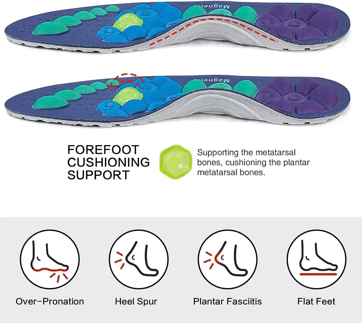 Medical Magnetic Therapy Sports Insoles Massage Foot Weight Loss Slimming Acupressure Insole Anti-fatigue Health Care Shoe Pads image 6