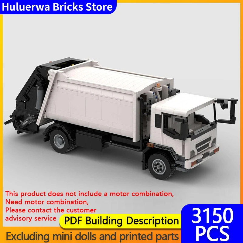 

Модель городской автомобиль MOC, строительные кирпичи, задний погрузчик, мусоровоз, модульная технология, детские праздничные подарки, сборка игрушек, костюм