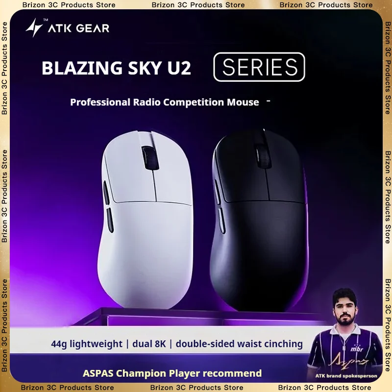 

ATK Blazing Sky U2 Double 8k Lightweight Tri Mode Bluetooth Wireless Mouse PAW 3395/3950 Specialized For Esports Games Gift