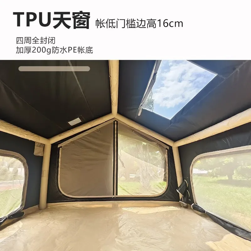 8 Square Meter Inflatable Camping Tent Family Outdoor Sunscreen Full Shading Rainproof Portable Shelter for Hiking Picnic